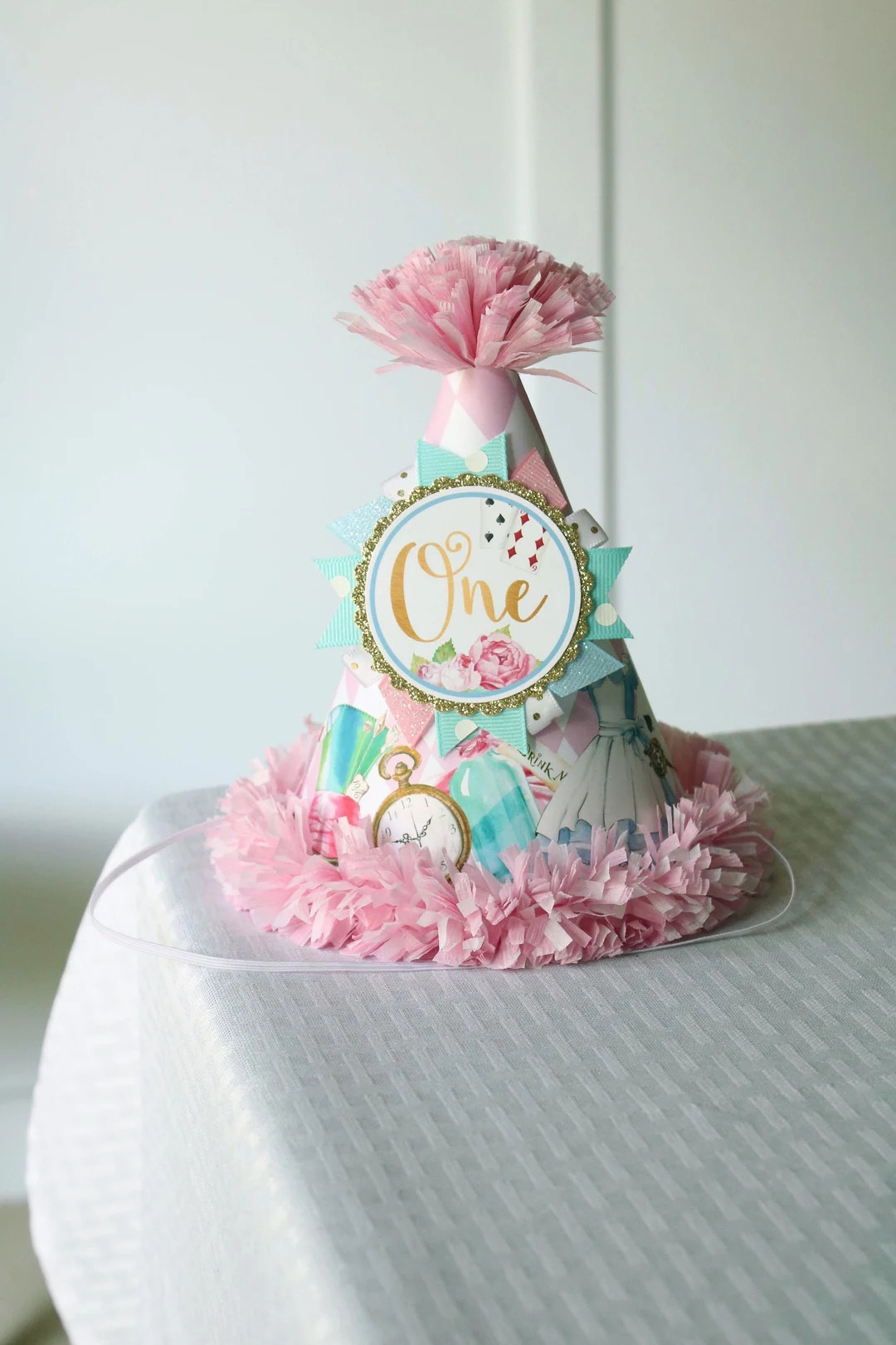 Alice in ONEderland First Birthday Party Hat, Alice in Wonderland First Birthday Decorations, Pin... | Etsy (US)