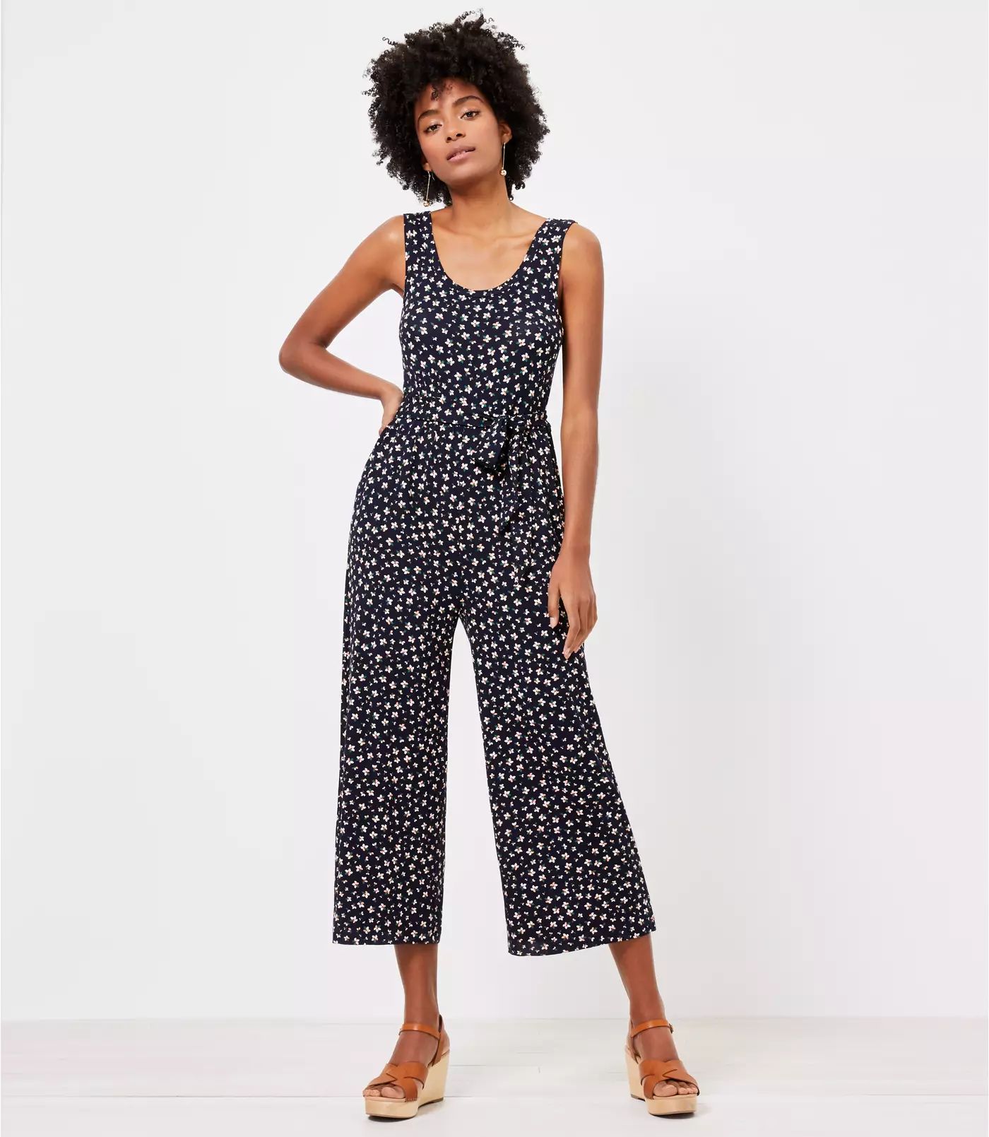 Floral Scoop Neck Tank Jumpsuit | LOFT | LOFT