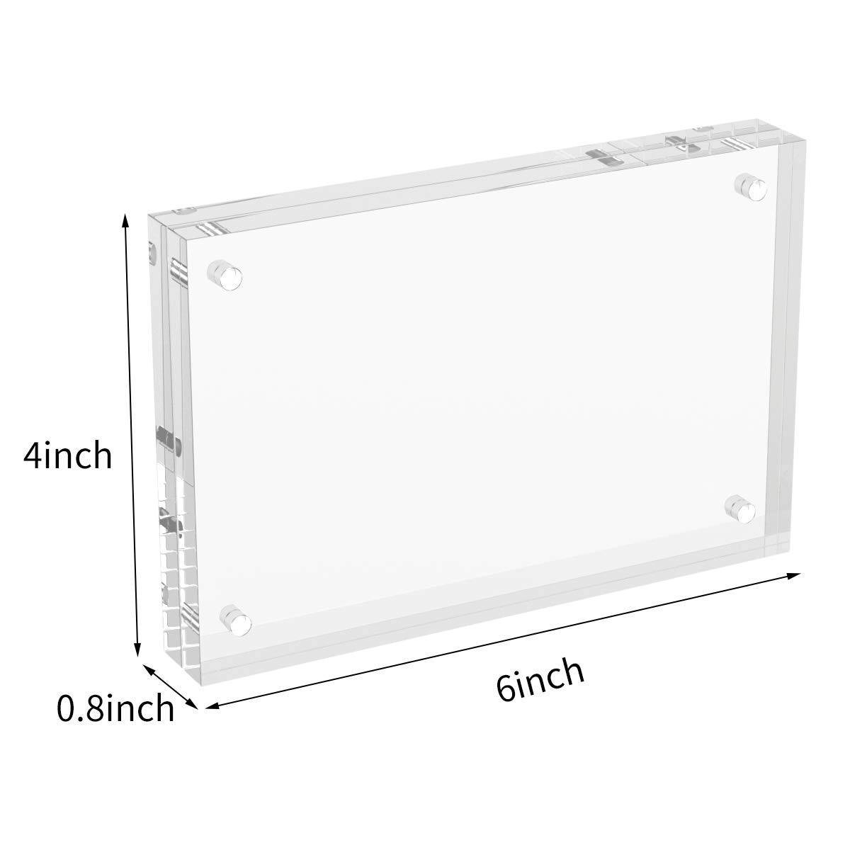 AITEE 4x6 Acrylic Picture Frames 3 Pack, 20% Thicker Block, Clear Picture Frames Freestanding Dou... | Amazon (US)
