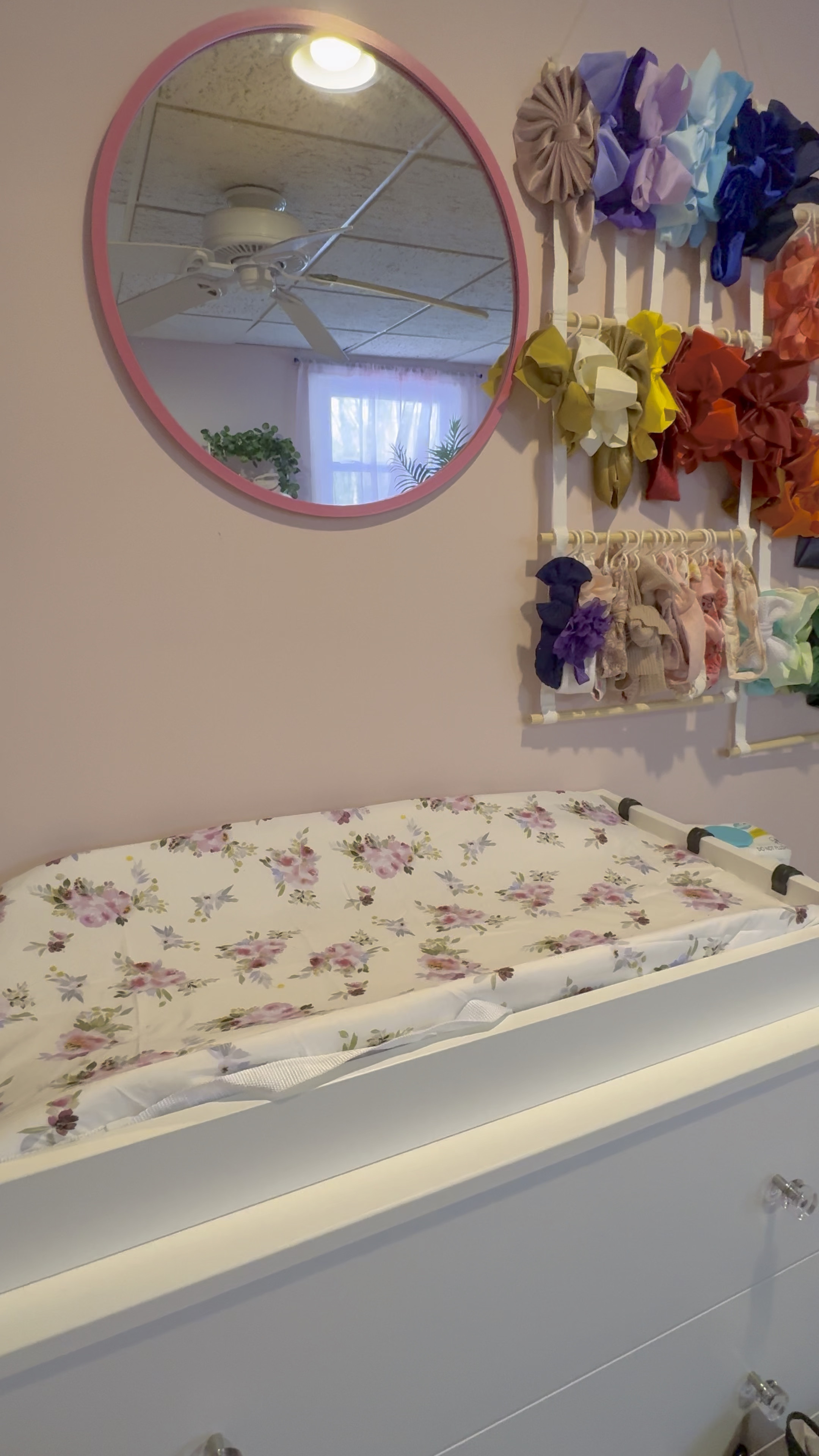 Linked the bow wall in a previous post but changing table + mirror linked 🫶🏻

#LTKBump #LTKHome #LTKBaby