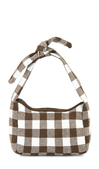 Gingham Knit Purse in Brown | Revolve Clothing (Global)