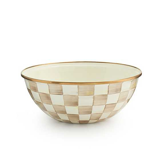 Mocha Check Medium Everyday Bowl | MacKenzie-Childs
