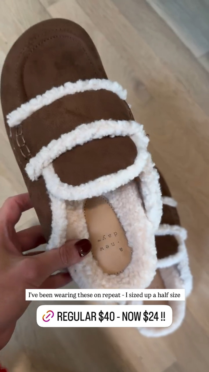 I’ve been wearing these slippers are repeat — I sized up a half size. 

Regular price is $40, but now they’re $24!!

#LTKGiftGuide #LTKHoliday #LTKCyberWeek