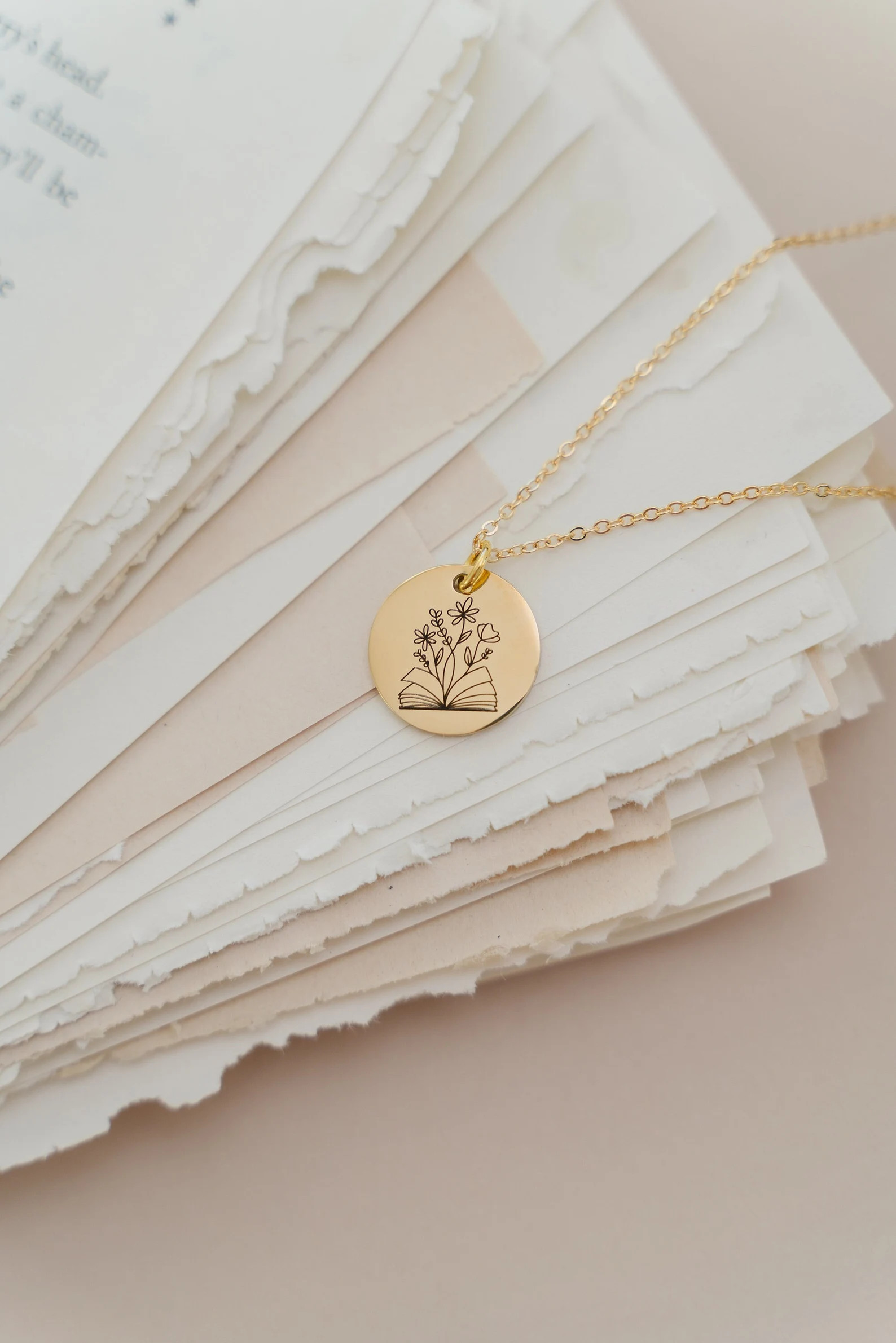 Grow in Knowledge Necklace, Book Lover Gift, Book & Flower, Book Lover Necklace, Keep Learning, T... | Etsy (US)