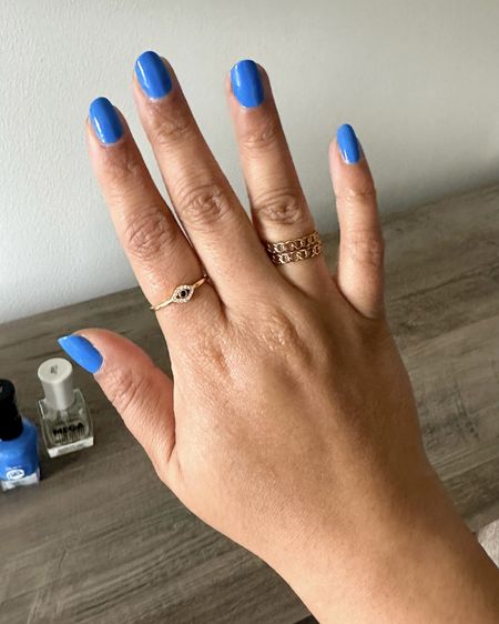 This week’s nail lineup 💅🏽  Opted in for pretty blue nails - this is one coat of nail strengthener, two coats of nail polish, and one coat of top coat  

#LTKfindsunder50 #LTKbeauty #LTKstyletip