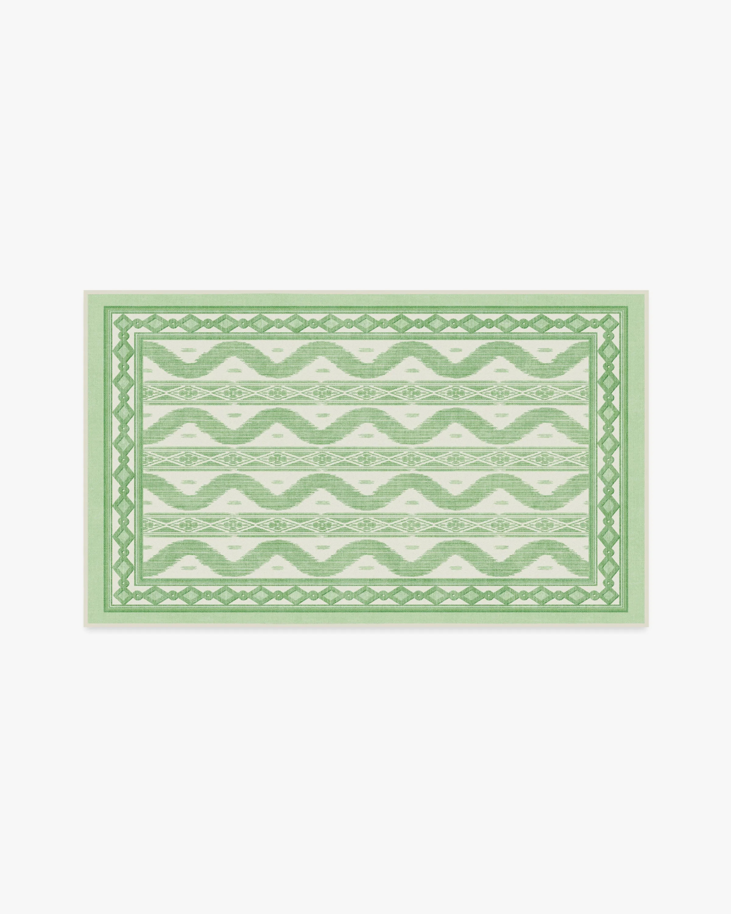 Ava Ikat Green Flatwoven Rug | Ruggable