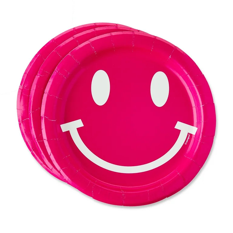Cheerful Disposable Paper Dessert Plates, 7 in, Pink, 10 Count, by Way To Celebrate | Walmart (US)