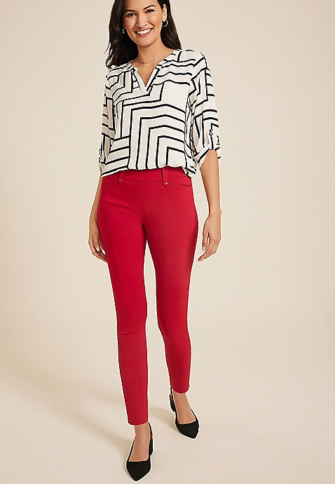 Bengaline Mid Rise Skinny Pant | Maurices