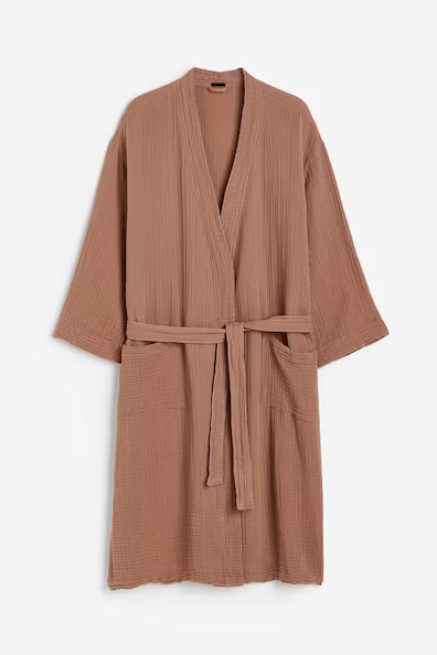 H & M - Muslin Bathrobe - Beige | H&M (US + CA)