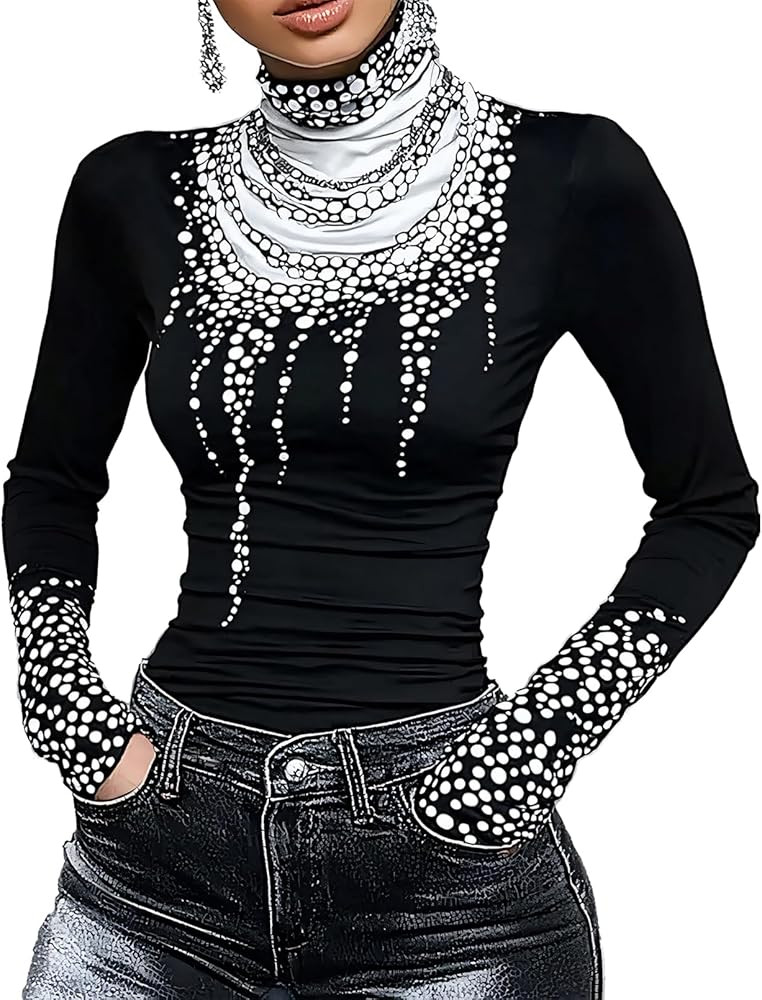 Turtle Necks Tops for Women Slim Fit Long Sleeve Shirts Trendy Outfits 2025 | Amazon (US)
