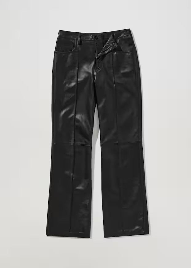 Straight-fit leather pants -  Women | Mango USA | MANGO (US)