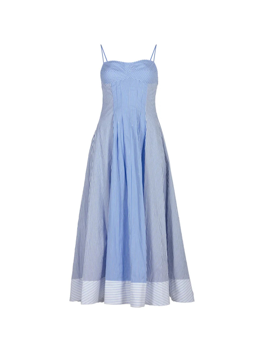 Simkhai Chamberlain striped midi dress - Blue | Farfetch Global