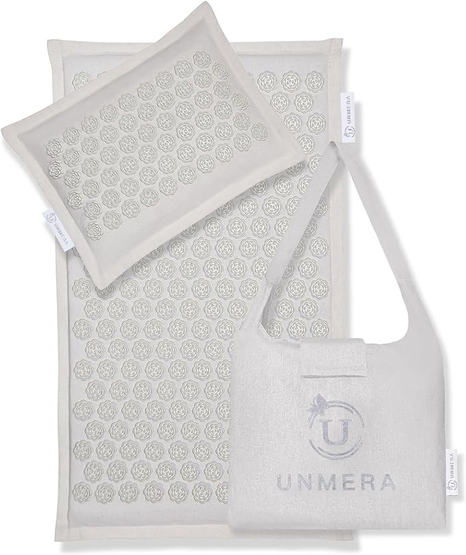 Acupressure Mat and Pillow Set,Natural Eco Linen & Coconut Fiber Filling,FSA/HSA Eligible,for Bac... | Amazon (US)