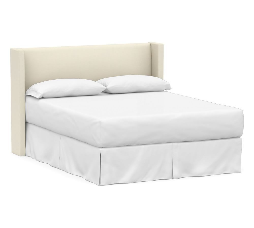 Elliot Shelter Upholstered Headboard, Queen, Park Weave Ivory | Pottery Barn (US)