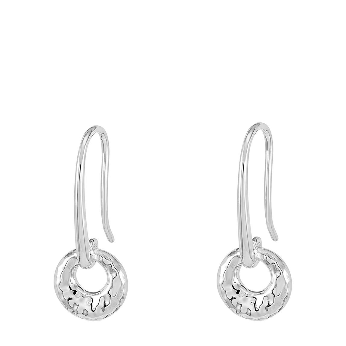 Dower & Hall Silver Hammered Bean Drop Earrings - BrandAlley | BrandAlley
