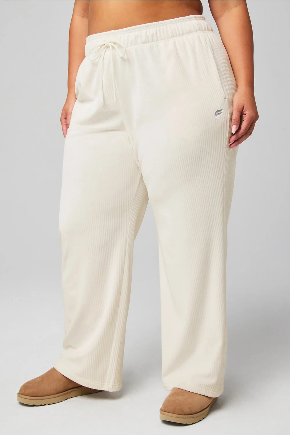 Plush Rib Wide Leg Womens white plus 3X / Tall | 29 Fabletics | Fabletics Europe