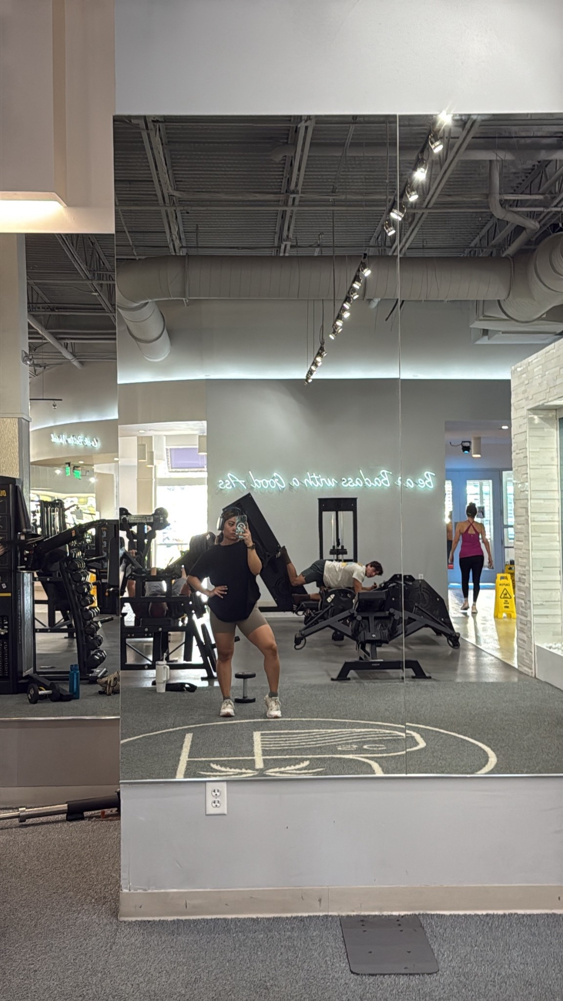 Another day, another gym outfit! Honestly my gym style is comfortable and cute. 

I’m still working on my gym body so definitely can’t just be in shorts and a sports bra. But these gym shorts are one of my favorites to wear and totally squat proof. 

I only wear on clouds to workout in and a non negotiable is always my lululemon bag & headphones.