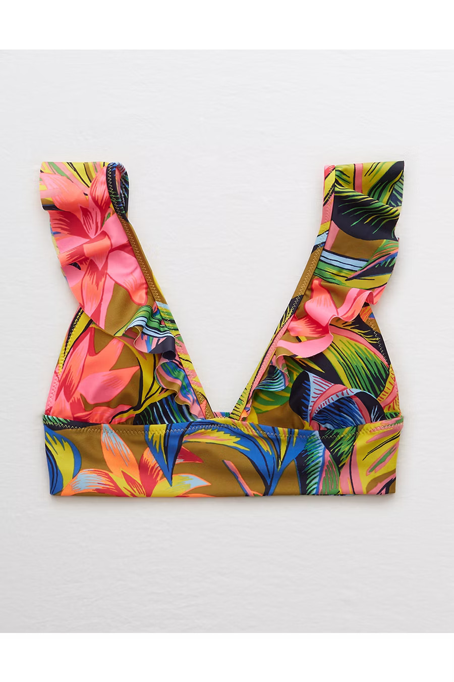 Aerie Ruffle Longline Bikini Top | American Eagle Outfitters (US & CA)