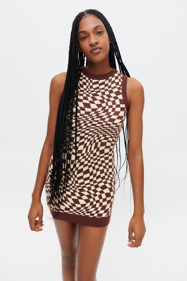 Motel Kimata Checkered Mini Dress | Urban Outfitters (US and RoW)