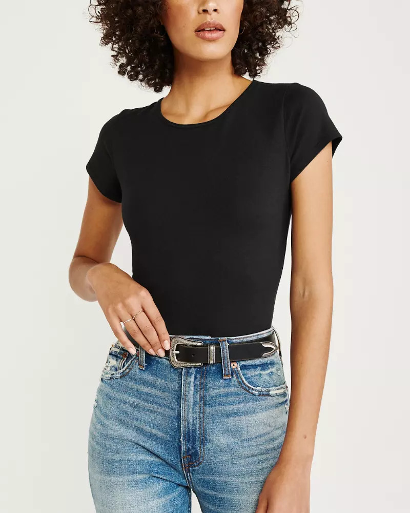 Short-Sleeve Crewneck Bodysuit | Abercrombie & Fitch US & UK