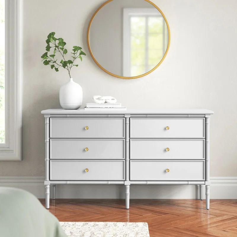 Mina 6 Drawer Double Dresser | Wayfair Professional
