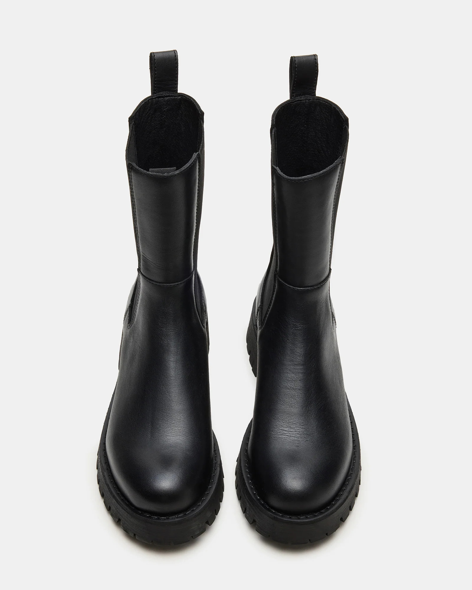 LOWA Black Leather Lug Chelsea Platform Women's Ankle Boot | Steve Madden (US)