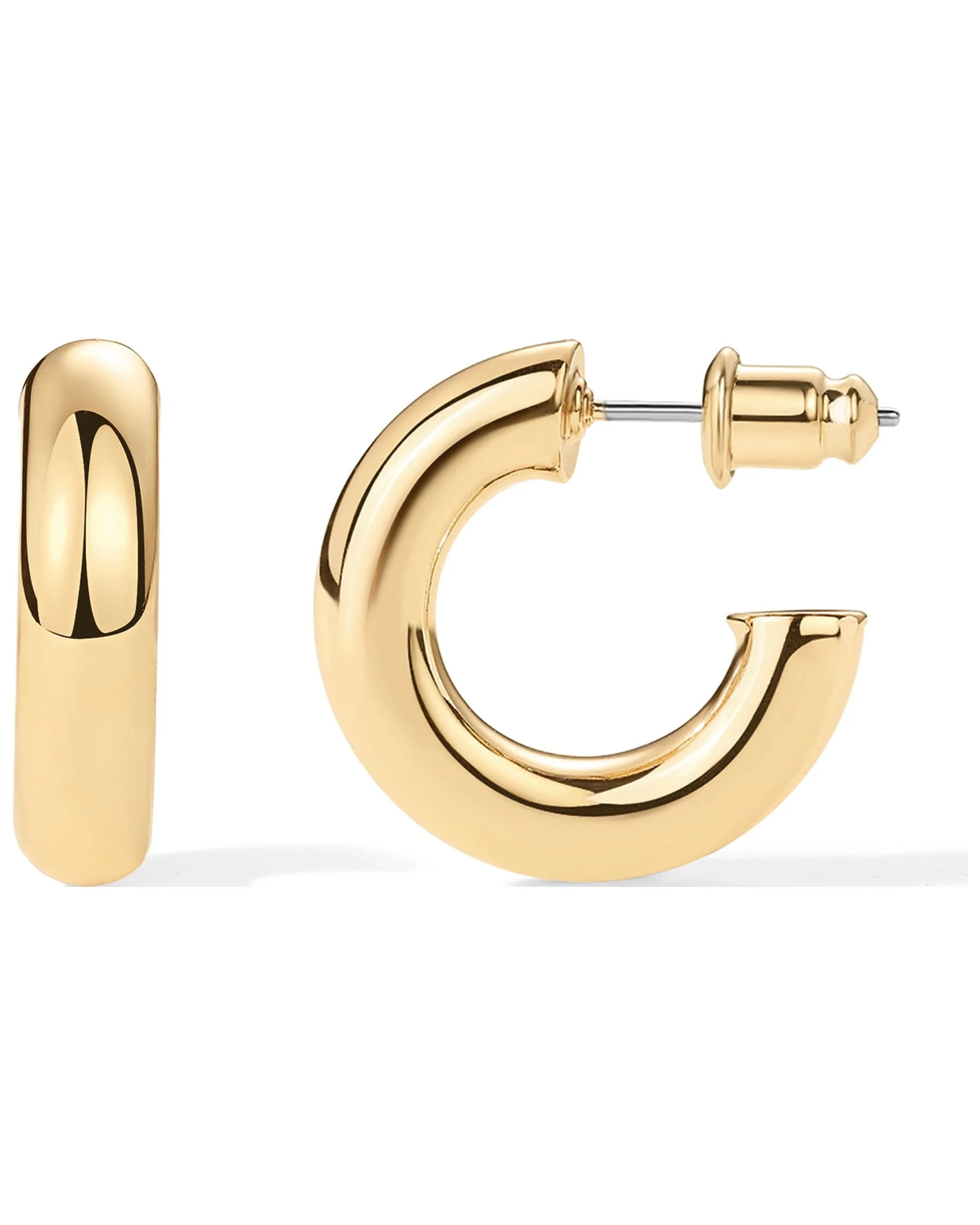 Pavoi Chunky Open Hoops Earrings, 14K Yellow Gold | Walmart (US)