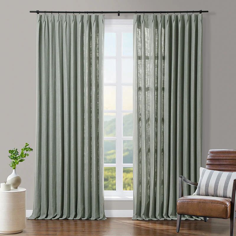 Tia Polyester Linen Curtain Drapery Pleated | TWOPAGES