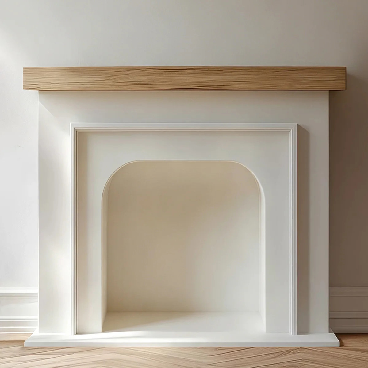 Beige Burlywood Solid Wood Freestanding Fireplace | Wayfair North America