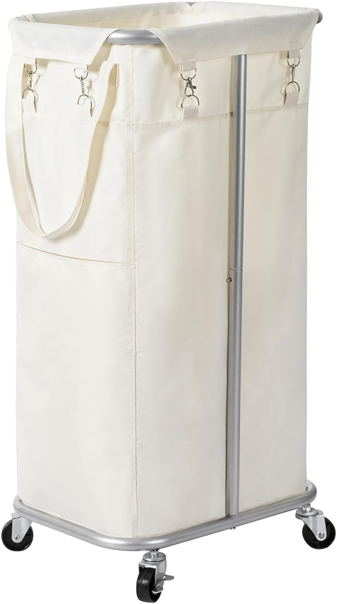 WOWLIVE 100L Rolling Laundry Hamper with Wheels Large Basket Organizer Laundry Cart with Steel Fr... | Amazon (US)