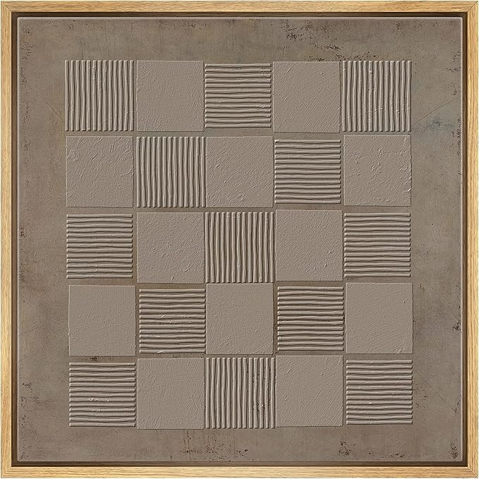 SIGNWIN Framed Canvas Print Wall Art Geometric Square Line Grunge Pattern Abstract Shapes Illustr... | Amazon (US)