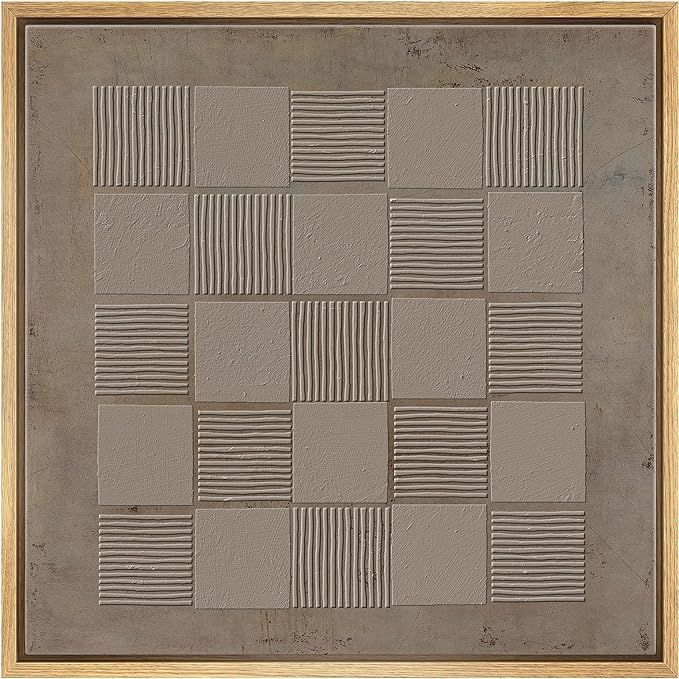 SIGNWIN Framed Canvas Print Wall Art Geometric Square Line Grunge Pattern Abstract Shapes Illustr... | Amazon (US)