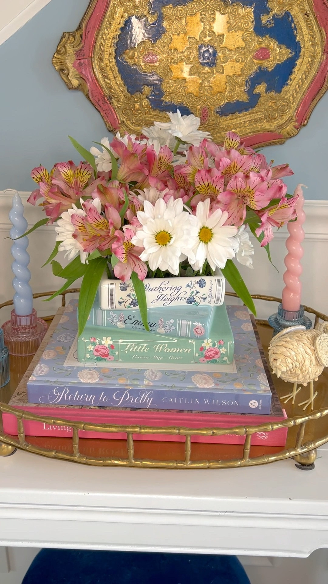 I’m obsessed with this book stack vase! It has a drain at the bottom and can be used as a planter, with floral foam, or just with water! Everything is linked and then some! Let me know in the comments if you have any questions. This is the BEST Mother’s Day gift idea! 

decor inspiration | grandmillennial | southern living | chinoiserie | home decor | coastal | traditional | classic | granny chic | blue and white | pink bows | ruffle | preppy style | winter outfit | sneakers | living room | bedroom | jeans | bedding | lilly pulitzer | girly | loveshackfancy | caitlin wilson | tablescape | florals | spring outfit | white jeans | country concert outfit | bedding | wedding guest dress | travel outfit | white dress | home | summer outfit | nashville outfit | spring intimates | white dress 

#LTKGiftGuide #LTKfindsunder50 #LTKhome