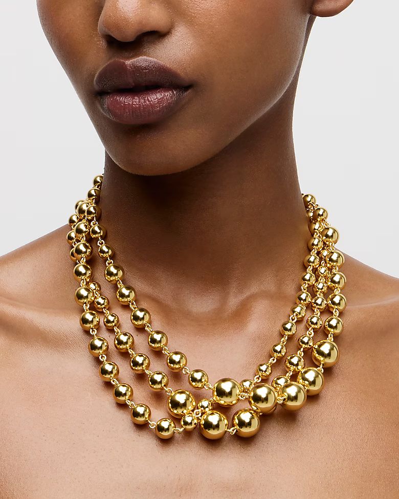 Layered metallic-bead necklace | J.Crew US