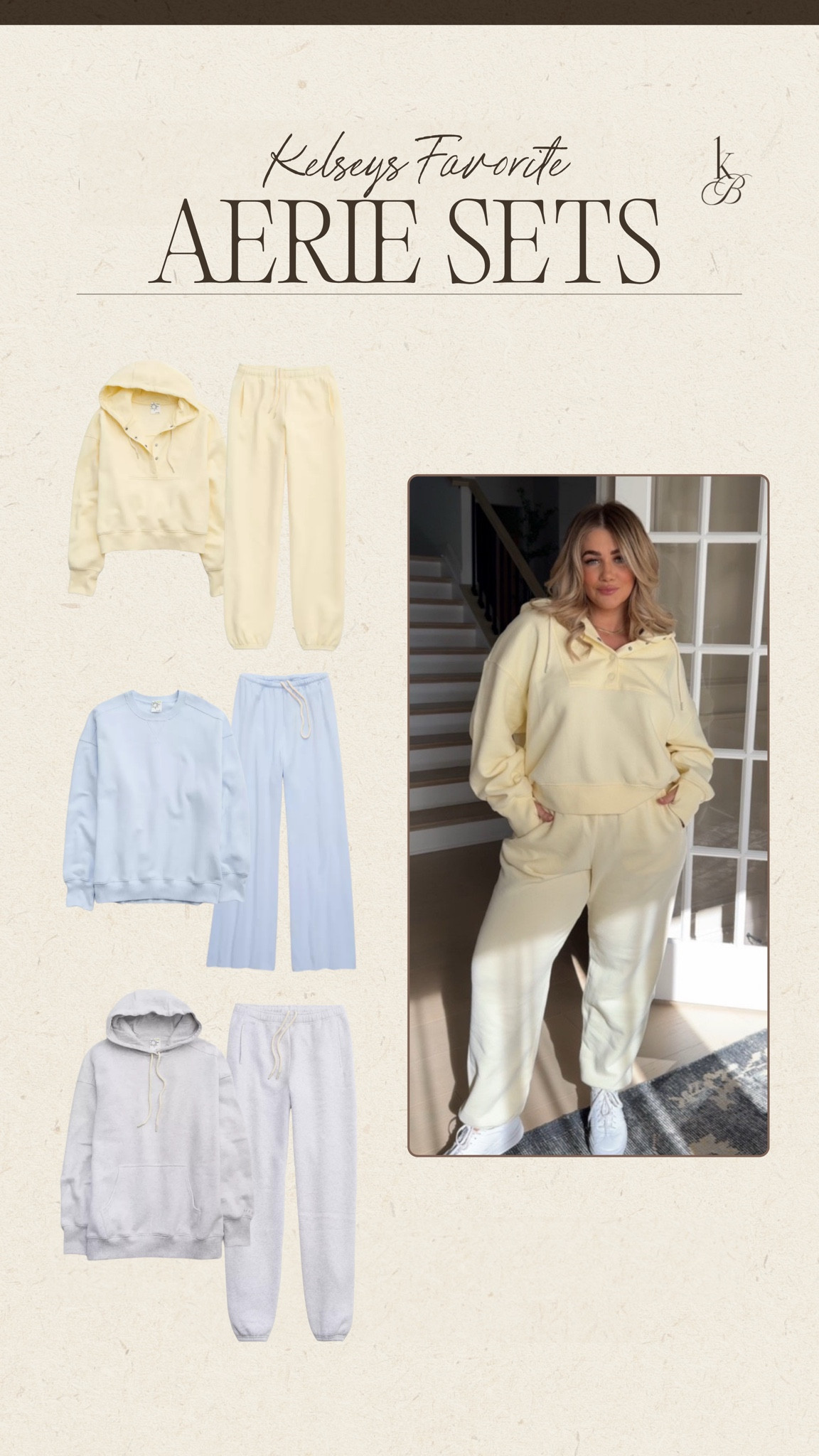 Kelsey’s favorite sweat sets this winter! Anything in the fabric offline cloud fleece by aerie! #aerie #sweat 

#LTKSaleAlert #LTKMidsize #LTKActive