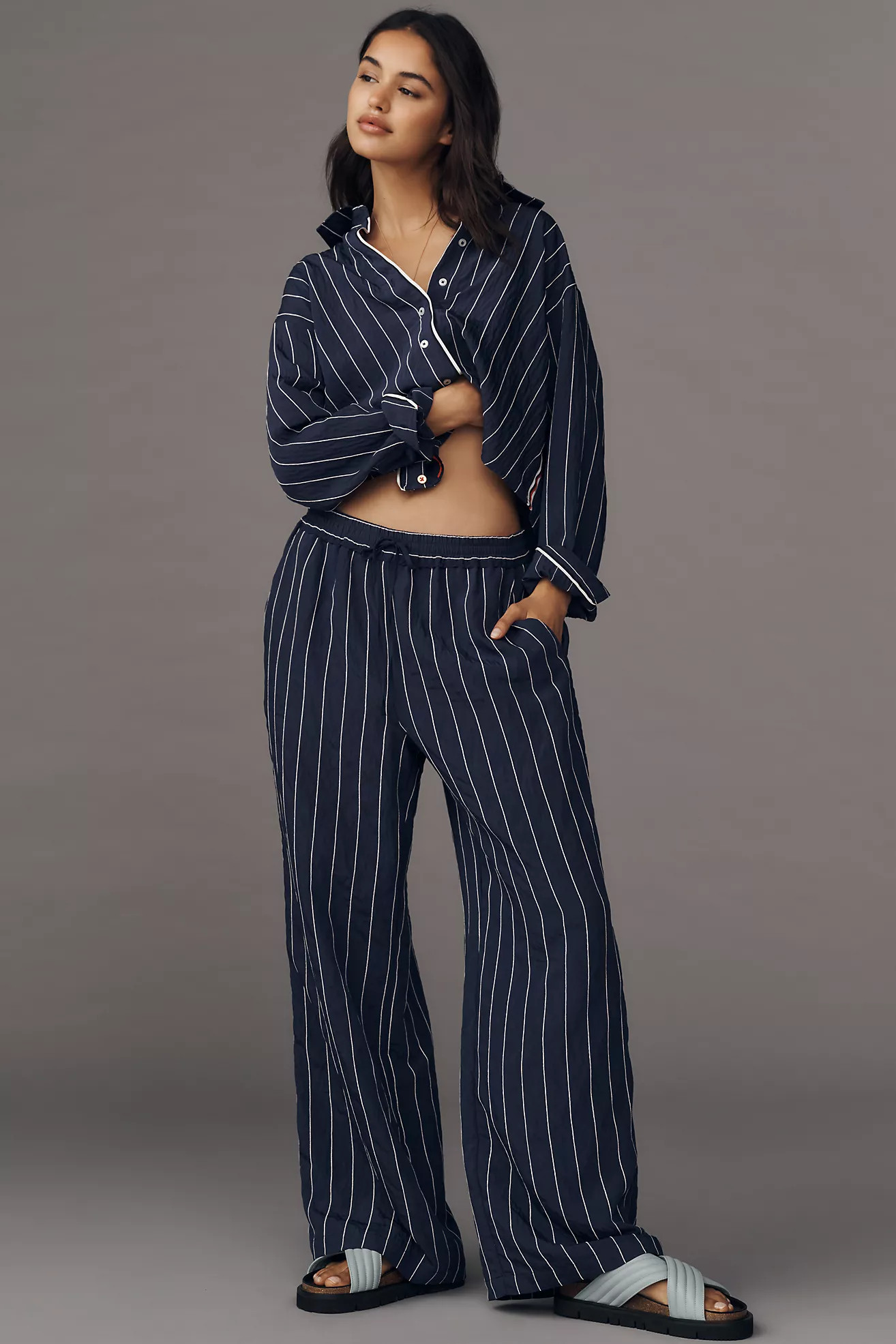 Brooklin Tie-Front Printed Pull-On Pants by Maeve | Anthropologie (US)