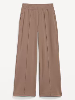 High-Waisted Dynamic Fleece Pintucked Wide-Leg Pants for Women | Old Navy (US)