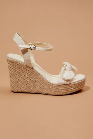 Cassia Bow Wedge Heels in Ivory | Altar'd State | Altar'd State