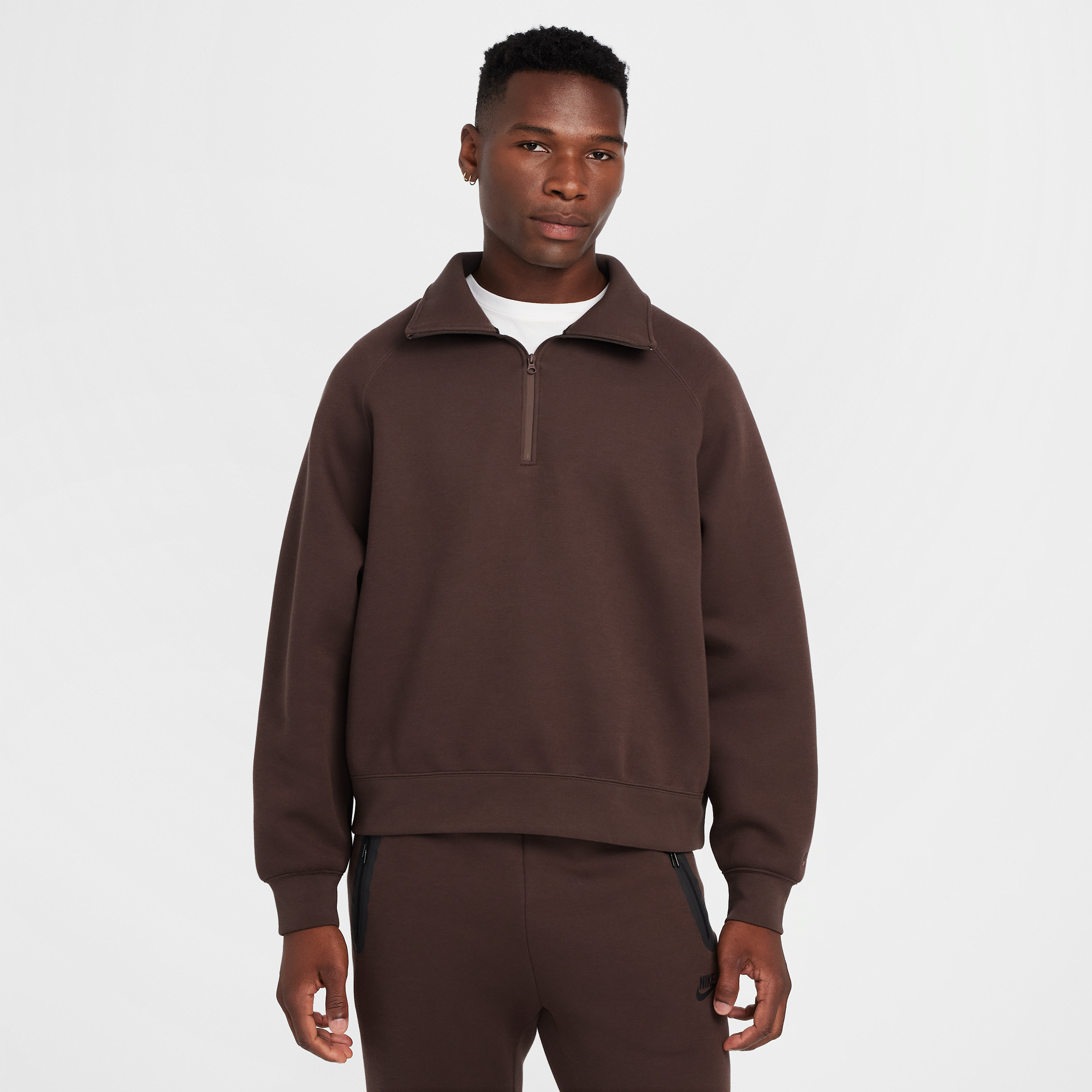 Nike Men's Tech Fleece Half-Zip Top in Brown | FZ7568-237 | Nike (US)