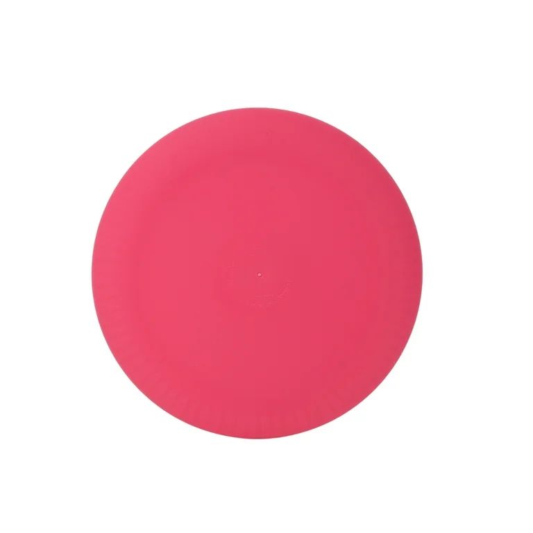 Mainstays - Fuchsia Pink Round Plastic Plate, Ribbed, 10.5 inch | Walmart (US)