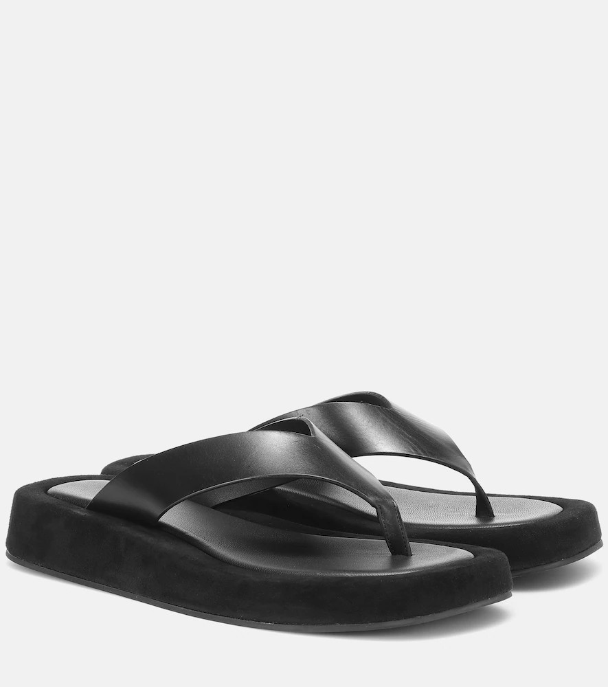 The Row Ginza leather and suede sandals | Mytheresa (US/CA)