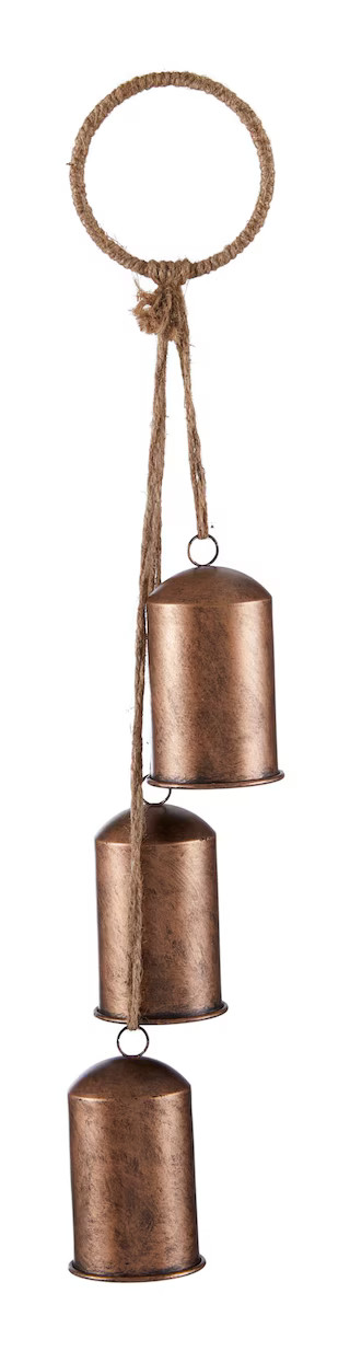 CANVAS Christmas Decoration Door Hanger with 3 Distressed Bronze Bell, 21-in#051-5492-6 | Canadian Tire