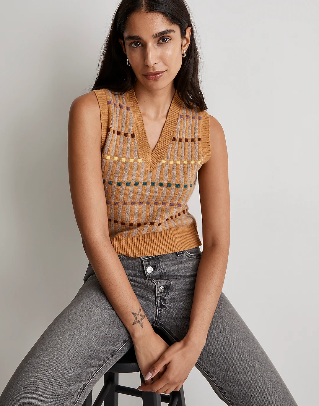 Jacquard V-Neck Sweater Vest | Madewell