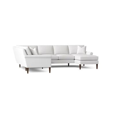 Sofie 116" Wide Down Cushion Sectional Body Fabric: Spinnsol Optic White, Sectional Orientation: Lef | Wayfair North America