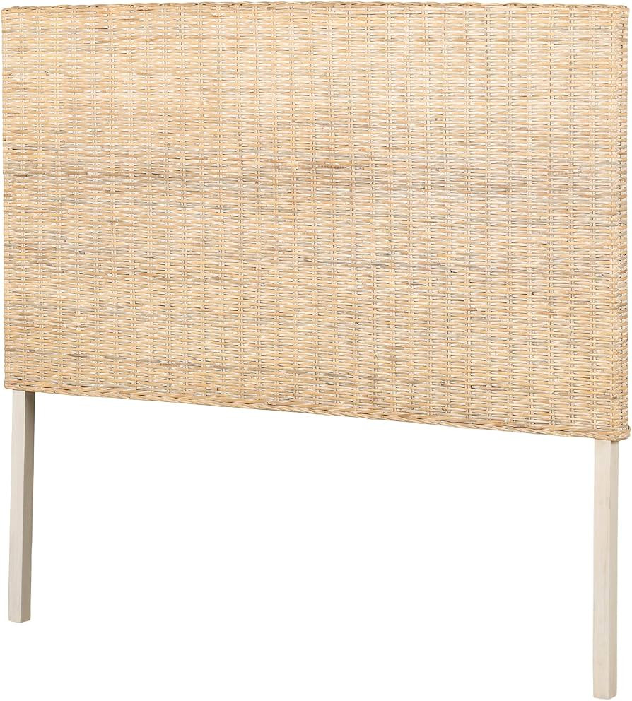 South Shore Lilak Headboard, Queen, White Washed Rattan | Amazon (US)