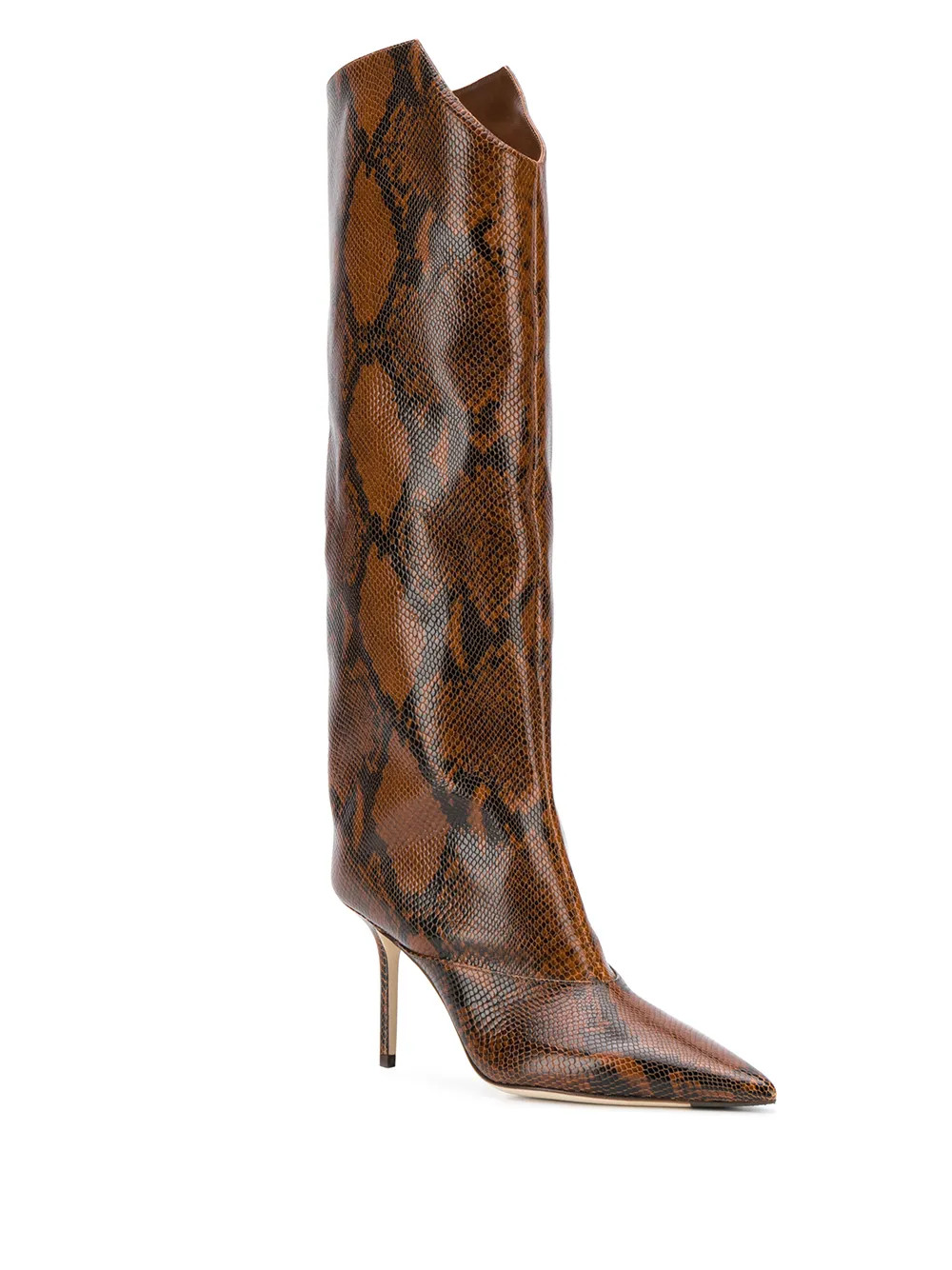 Jimmy Choo Brelan 85 Snakeskin Effect Boots - Farfetch | Farfetch (US)