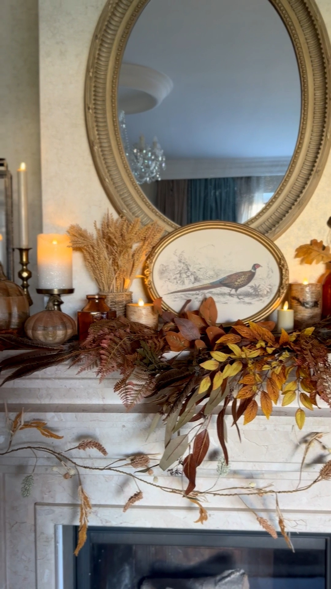 Cozy fall home decor, living room mantel decor, pheasant print, @Michaels leaf stems

#LTKHome #LTKSeasonal #LTKSaleAlert