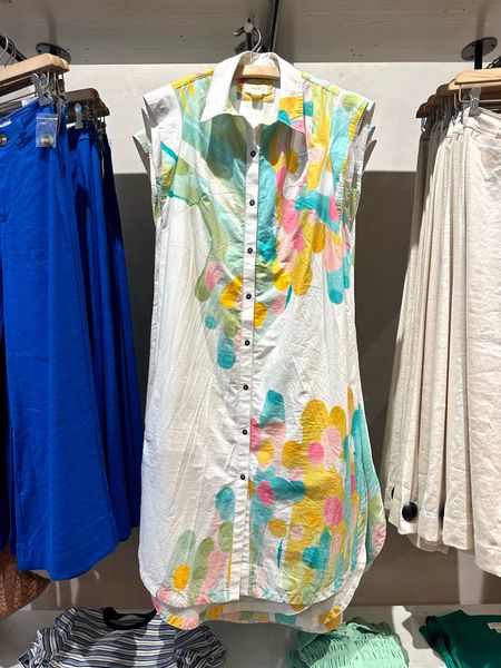Floral cap sleeve button front midi dress. 
By Maeve At Anthropologie. 
Use your accessories to make this dress your own. Wear as a duster over pants or shorts. Belt it or just add some fun colorful jewelry 

#LTKStyleTip #LTKOver40 #LTKSeasonal