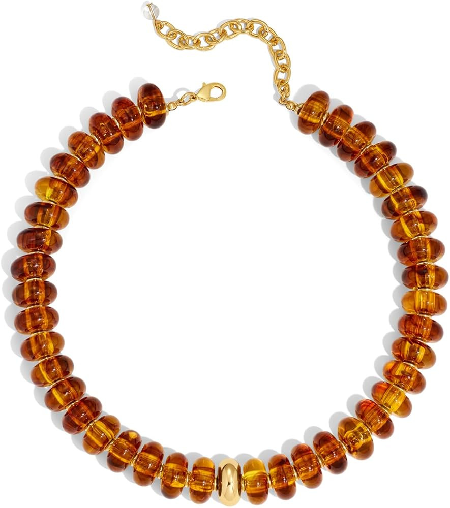 LILIE&WHITE Resin Chunky Beaded Necklace for Women Minimalistic Modern Statement Necklace Jewelry... | Amazon (US)