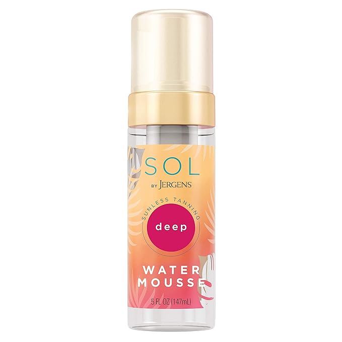 SOL by Jergens Deep Water Mousse, Water-based Self Tanner with Coconut Water, Tanning Water, Dye-... | Amazon (US)